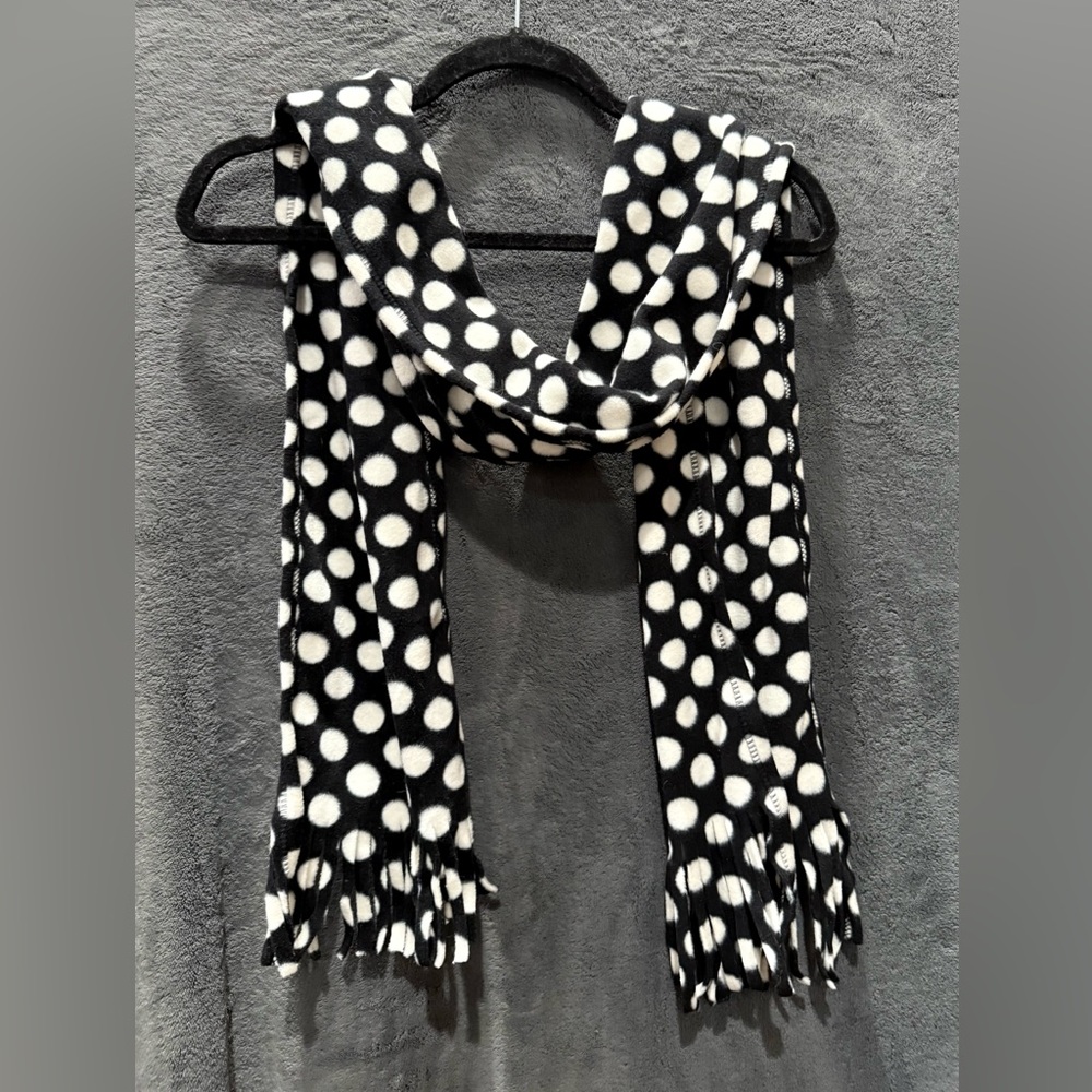 Polka Dot Black and White Scarf
